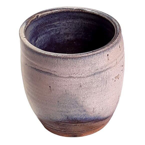 Handcrafted Rustic Ceramic Pottery Cup With Purple & Brown Tones - Picture 2 of 9